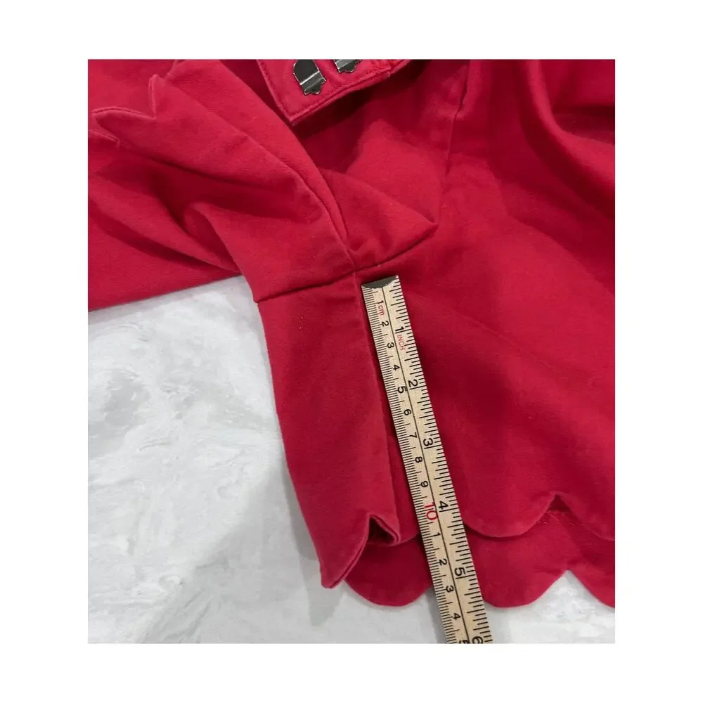 The Limited Red Scalloped Hem Shorts Size Medium / 10 | Cotton Blend Women’s - Picture 7 of 11